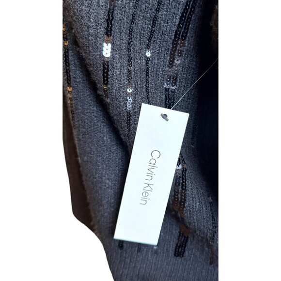 NEW Calvin Klein Women's Holiday Sequin Sweater Black Size S Small - Picture 9 of 9